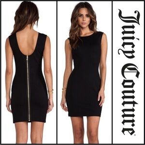 Juicy Couture Black Zip-Front Bodycon Mini Dress Size XL